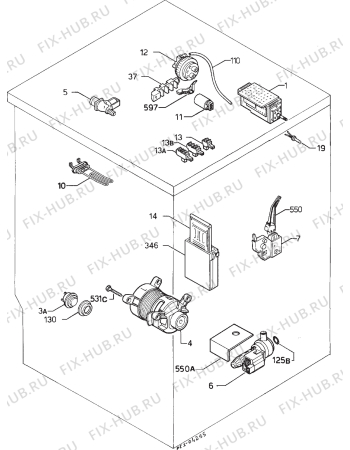 Взрыв-схема стиральной машины Zanussi ZF1210C - Схема узла Electrical equipment 268